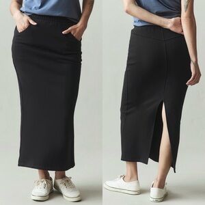 AMERICAN GIANT Womens Midweight Fleece Midi Skirt Small Black Casual Warm Winter